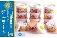 ジェラート おまかせ 9個 セット ( アイス アイスクリーム スイーツ デザート 詰め合わせ フルーツ 果物 季節 旬 ギフト 贈り物 プレゼント バニラ チョコレート 抹茶 カップ おやつ 母の日 父の日 お中元 お歳暮 贈答 食べ比べ 手土産 夏 休み ) 下関 山口