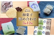 和菓子 詰め合わせ 3種 12個 梅寿軒 ( おやつ デザート スイーツ お菓子 詰合せ お茶菓子 和スイーツ もなか 最中 あんこ 小豆 あずき わかめ 餅 もち ギフト プレゼント お歳暮 お中元 贈答 贈り物 ) 下関 山口