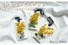 【期間限定】 アロマワックスサシェ ミモザたっぷり 2つセット ( 花 お花 ドライフラワー 手作り アレンジメント 花 お花 花材 フラワー アレンジメント ギフト 誕生日 記念日 母の日 クリスマス インテリア 雑貨 植物 自宅用 お祝い 贈り物 ) 下関 山口 💐
