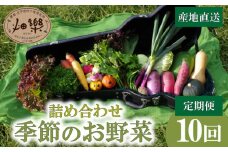 旬 の 野菜 詰め合わせ セット 10回 定期便 7 ~ 9 品【2025年5月以降順次発送】 お楽しみ 産地直送 農家直送 季節 春 夏 秋 冬 露地野菜 やさい サラダ 農薬 化学肥料 不使用 下関 山口