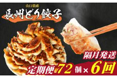 訳あり 長州どり餃子 6回 隔月 定期便 72個 12個×6パック 冷凍 小分け 大容量 ぎょうざ ギョウザ ギョーザ