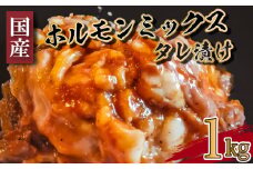 国産 ホルモン ミックス タレ 漬け 1kg 冷凍 牛肉 牛ホルモン 小分け 500g × 2パック センマイ 丸腸 大腸 ギアラ せんまい ハツ 下関 焼肉 肉 老舗 伊藤精肉店 山口 肉特集