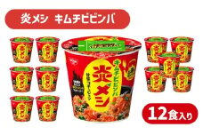 日清 炎メシ キムチビビンバ 12食 入り ( 辛うま 辛い 唐辛子 キムチ ビビンバ コチュジャン 石焼き風 インスタント 時短 簡単調理 非常食 備蓄 常温 大容量 保存 長期保存 即席 日清食品 ) 下関 山口