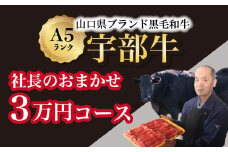 【山口宇部牛】社長おまかせ＜３万円コース＞黒毛和牛Ａ５ランク宇部牛【山口県 宇部市 牛 牛肉 黒毛 和牛 A5ランク ブランド 山口県唯一 地元発ブランド牛 希少 まちのお肉屋さん ストレスフリー オレイン酸60％以上 脂まで柔らかい おいしい 旨味 リピート】