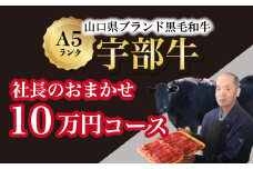 【山口宇部牛】社長おまかせ＜10万円コース＞黒毛和牛Ａ５ランク宇部牛【山口宇部牛 社長おまかせコース 黒毛和牛 A5ランク 宇部のブランド牛肉 ストレスフリー育成 オレイン酸含有率 高級和牛肉 宇部の特産品 肉通販 宇部地方の名物 高級食材 宇部のお土産 特別な贈り物 県外の名店 宇部市の自慢 食通のためのギフト 宇部産 黒毛和牛 一頭買い】