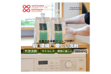 bambina竹炭ミネラル洗濯洗剤 1000ml×2本 定期便（5カ月お届け）【洗剤 洗濯 日用品 日常必需品 毎日使う 定期便 肌に優しい デリケート 環境にやさしい SDGS ボトルレス 詰め替え 竹炭 毛・ウール・シルク・マフラー皮手袋OK】