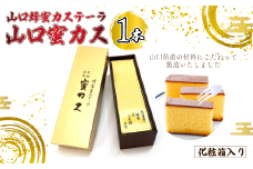 山口蜂蜜カステーラ『山口蜜カス』×1本 [化粧箱入り] 【山口 蜂蜜カステーラ 山口蜜カス 老舗和洋菓子店 創業100年 厳選食材 職人技 伝統の味 濃厚しっとり 卵黄高配合 焼き色均一 高級和菓子 美味しい しっとり カステラ かすてら 地元特産 化粧箱入り お取り寄せ お手頃価格 贈答用 定番人気 家庭用 お試し 和菓子スイーツ プレゼント お歳暮 父の日 母の日】