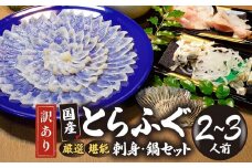 【訳あり】 数量限定！ 厳選 とらふぐ刺身セット ２～３人前（冷蔵お届け） (刺身 100g・ちり用ふぐ 240g・ヒレ 3枚・皮湯引 60g）薬味付き　【山口県 宇部市 極上 厳選 お鍋 雑炊 ヒレ酒  お手軽 魚 ポン酢 ふぐ刺し ふぐ フグ 刺身 訳あり】