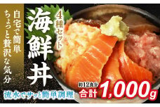 E086 海鮮丼4品人気セット　1㎏（ネギトロ他3品）