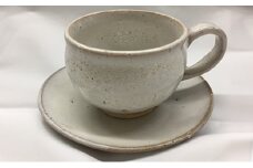 萩焼 8代佳炎作　白萩コーヒーセット（丸）　｜HG000011
