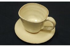 萩焼 8代佳炎作　白萩コーヒーセット（角）　｜HG000015