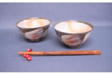 萩焼 ペア刷毛目ごはん茶碗　｜HG000086