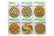 伝統文様コースター 定番 麻の葉 桧製 6枚組　｜HG000576