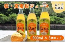 萩名産夏蜜柑／萩・夏蜜柑ジュース　4倍濃縮・3本セット　｜HG000606