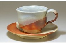 萩焼　八角コーヒーカップ（掛分）　｜HG000647