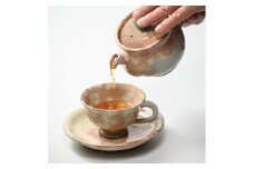 伝統的工芸品 萩焼　ティーセット（御本手カップ＆ソーサ＆ポット）紙箱入　｜HG000753
