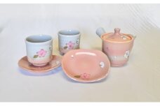 萩焼 御本手桜散し茶器揃い　｜HG000961