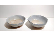 萩焼 鉢 ペア 六角＆木の葉　｜HG000992