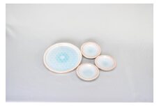 萩焼　スカイブルーリム皿花の器セット　｜HGH00024