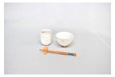 萩焼　福の器揃い「残雪」(ご飯茶碗・湯呑・箸置きセット)　｜HGH00027