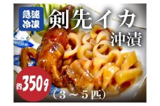 剣先イカ 沖漬け 約350g 3～5匹 急速冷凍 長門市