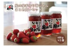 風の家 手作り 苺ジャム まとめ買いセット 大400g×5個 合計2kg おすそわけ 自家用 ごろごろ苺ジャム