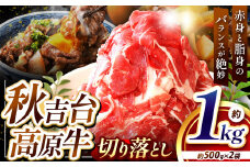 数量限定 秋吉台 高原牛 切り落とし 合計 1kg ( 約 500g × 2 ) ｜ 山口県 お礼の品 返礼品 山口 美祢市 お肉 肉 牛肉 切り落とし 食べ物 牛 にく 国産 国産牛 国産牛肉 お取り寄せ 特産品 名産品 取り寄せ 長州 ブランド 1kg