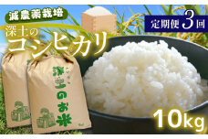定期便3回 深土の特別米コシヒカリ 10kg×3(2ヶ月毎×3回) ｜ 有機肥料 減農薬 米 精米 コシヒカリ 美祢市 山口県 美祢 秋吉台 定期便 10kg