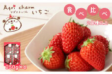  秋吉台のミネラルたっぷり!! Agri charmの いちご 食べ比べセット ( 2品種 以上× 4パック ) 先行予約 ＜ 2026年2月下旬 ~ 4月下旬頃の期間で順次発送予定＞ ｜ いちご 苺 イチゴ フルーツ 果物 食べ比べ 美祢市 山口県 美祢 秋吉台 糖度 甘い 期間限定