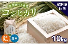 【定期便6回】 農薬9割減・化学肥料不使用 コシヒカリ 10kg×6(1ヵ月毎×6回) 令和6年産 米 (2025年3月以降の発送予定)｜ 有機農産物認証推進協会認定 精米 お米 米 こしひかり 農薬減 美祢市 山口県 秋芳 カルスト台地 湧き水 ミネラル 結び家 くらとも