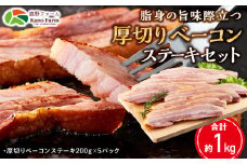 【鹿野ファーム】脂身の旨味際立つ厚切りベーコンステーキセット