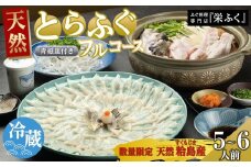 【期間限定・数量限定】 ふぐ料理専門店 『栄ふく』 粭島（すくもじま）産 天然 とらふぐフルコース（5～6人前）青磁皿33cm付