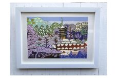 瑠璃光寺の雪〔複製画（A4サイズ）〕（額付き）絵：徳原望
