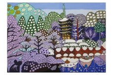 瑠璃光寺の雪〔複製画（A4サイズ）〕（額なし）絵：徳原望