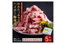 山口県産豚肩ロース角切り250ｇ×20パック小分けセット│携帯の電波も届かない環境で育った旨みたっぷりのハイポー豚
