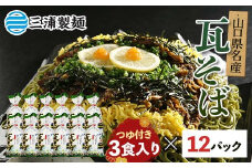 みうらの瓦そば3食入り つゆ付き 12パックセット 蕎麦 そば 瓦そば つゆ セット 抹茶 蒸し麺 麺 麺類 食品 F6L-035