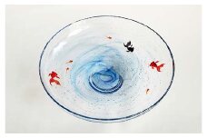 ＜ガラス作家 松尾具美＞大鉢「水光」 硝子 ガラス 大鉢 鉢 金魚 めだか 松尾具美 贈り物 ギフト F6L-088