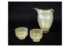 ＜ガラス作家 西川 慎＞冷酒揃え「銀の波」 吹きガラス 硝子 ガラス 冷酒揃え 冷酒 酒器 西川慎 贈り物 ギフト F6L-104