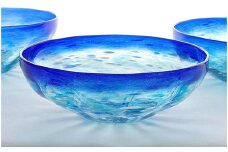 【ギフト用】ボウル「Ringing　Blue」＜ガラス作家 池本美和＞ F6L-465