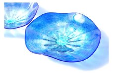 ＜ガラス作家 池本美和＞皿鉢「Ringing Blue」 吹きガラス 硝子 ガラス 皿鉢 皿 池本美和 贈り物 ギフト F6L-466