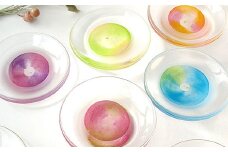 【ギフト用】小皿「はなみずき」5枚セット＜ガラス作家 池本美和＞ F6L-481