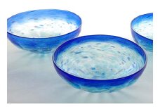 【ギフト用】ペアボウル「Ringing　Blue」＜ガラス作家 池本美和＞ F6L-483