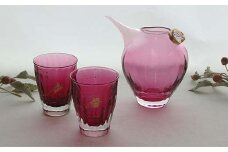 ＜ガラス作家 池本美和＞冷酒揃「Reward」A 吹きガラス 硝子 ガラス 冷酒 片口 ぐい呑み 酒器 池本美和 贈り物 ギフト F6L-494