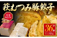 萩むつみ豚餃子 計36個 12個入×3パック 特製みそダレ付 むつみ豚 餃子豚肉 小分け 惣菜 おかず おつまみ 肴 ご当地 グルメ 食品 F6L-609