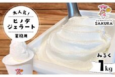 ＜業務用＞大人気！ヒノデジェラート みるく 1kg 業務用 ジェラート ミルク 牛乳 アイスクリーム デザート ご当地 グルメ 食品 F6L-669