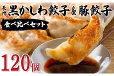 長州黒かしわ餃子＆豚餃子 食べ比べセット 120個入り 手作り 生餃子 餃子 国産野菜  冷凍 化学調味料不使用 化学調味料無添加 らいちの餃子 黒かしわ 長州黒かしわ F6L-956