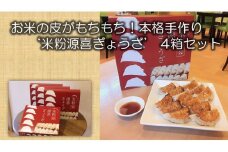 お米の皮がもちもち！本格手作り‘米粉源喜ぎょうざ’12個入×4箱セット C-46