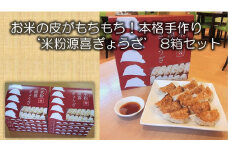 お米の皮がもちもち！本格手作り‘米粉源喜ぎょうざ’12個入×8箱セット C-48