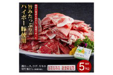 豚肉 阿武町産 豚 切り落とし 5kgセット | 携帯の電波も届かない環境で育った旨みたっぷりのハイポー豚 豚 肉 お肉 ※配送不可:離島