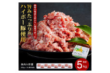 豚肉 阿武町産 豚挽肉 500g×10パック 小分けセット | 携帯の電波も届かない環境で育った旨みたっぷりのハイポー豚 ひき肉 挽肉 豚 肉 お肉 ※配送不可:離島